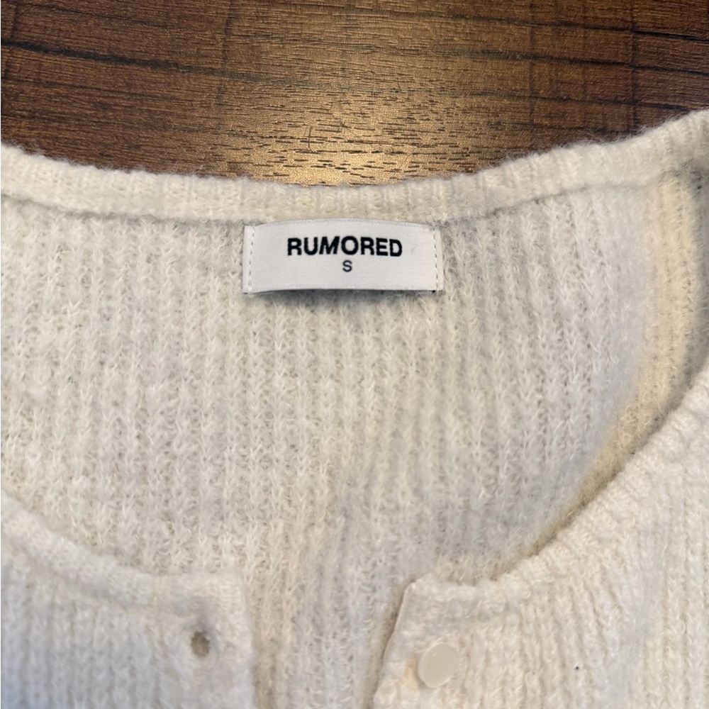 Cozy Cream Button-Front Women's Sweater Cardigan - Picture 3 of 3